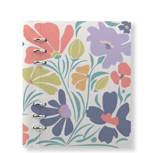 Clipbook Floral A5 Refillable Planner Wild Flowers Blue & White