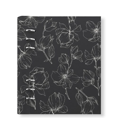 Clipbook Floral A5 Refillable Planner Magnolia Charcoal