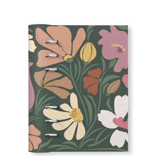 Clipbook Floral Personal Refillable Planner Wild Flowers Green