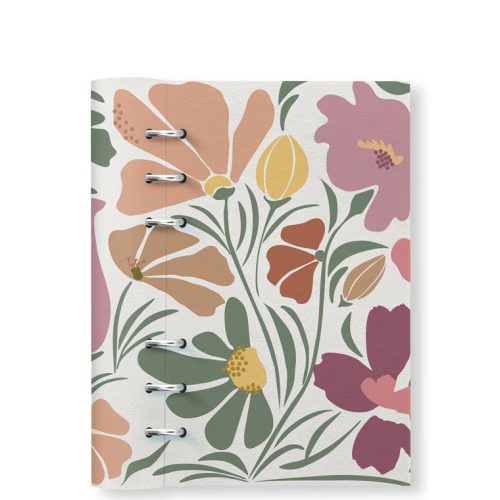 Clipbook Floral Personal Refillable Planner Wild Flowers Green & White