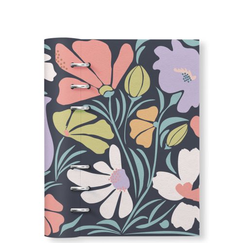 Clipbook Floral Personal Refillable Planner Wild Flowers Blue