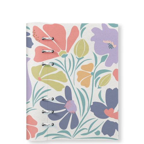 Clipbook Floral Personal Refillable Planner Wild Flowers Blue & White