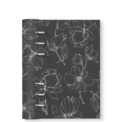 Clipbook Floral Personal Refillable Planner Magnolia Charcoal