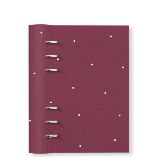 Clipbook Timeless Personal Refillable Planner Polka Dot Burgundy