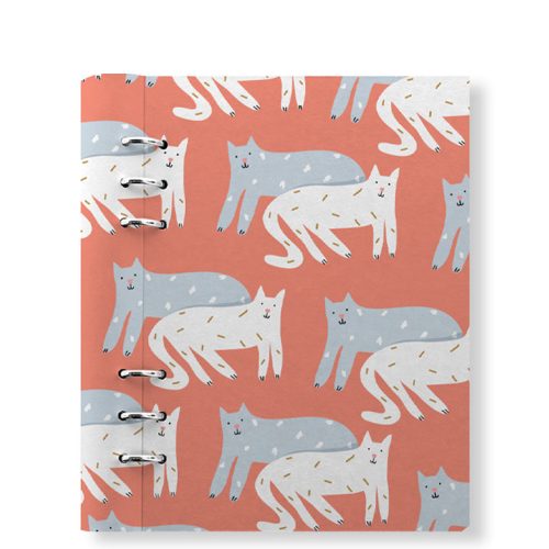 Clipbook Pets A5 Refillable Planner Cats Coral