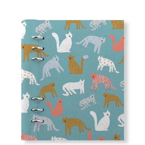 Clipbook Pets A5 Refillable Planner Cats Turquoise