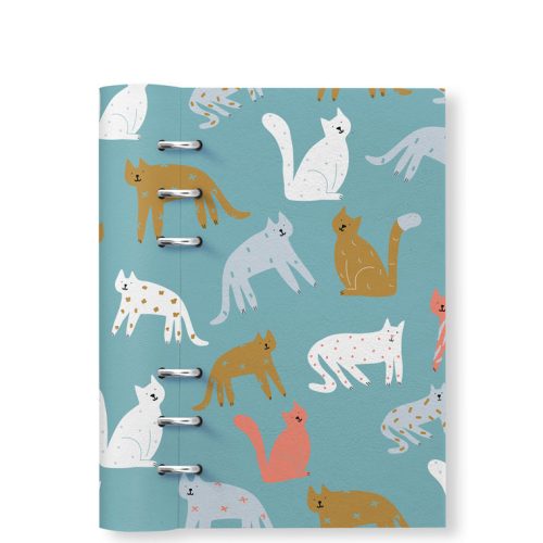 Clipbook Pets Personal Refillable Planner Cats Turquoise