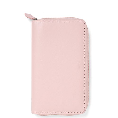 Saffiano Personal Compact Zip Organizer Blush