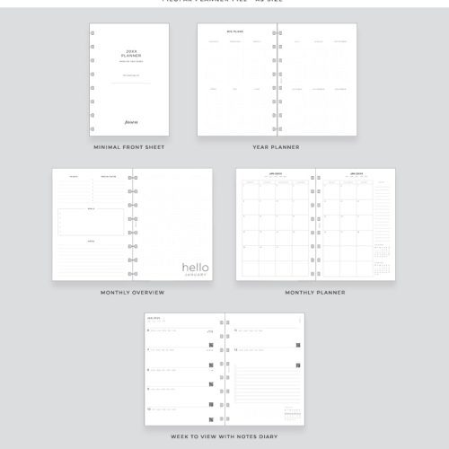 Planners A5 Organiser Generic Fill Details 2025 version non tabbed