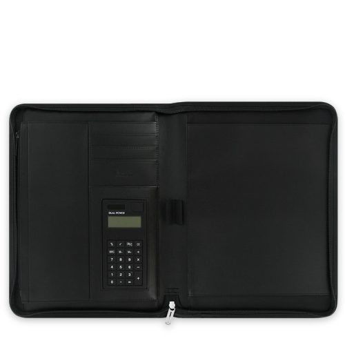 filofax metropol zipped folio with calculator black alt 3