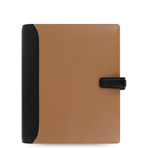 Nappa A5 Leather Organizer Taupe/Black