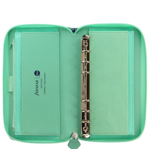 filofax organiser saffiano compact pocket zip open1