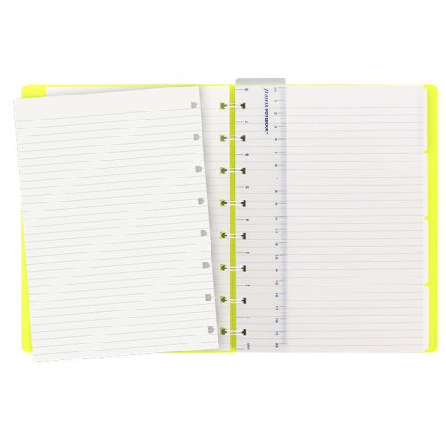 notebook saffiano fluoro a5 grey open