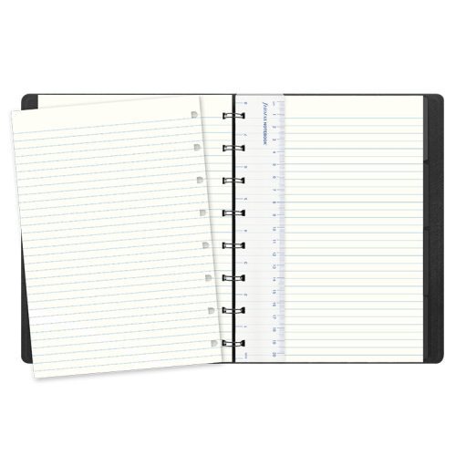 notebook saffiano metallic a5 silver open