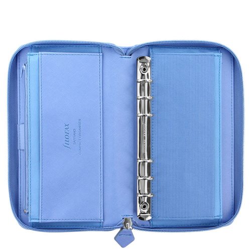 saffiano zip personal compact blue open empty 1 1 1 1 1